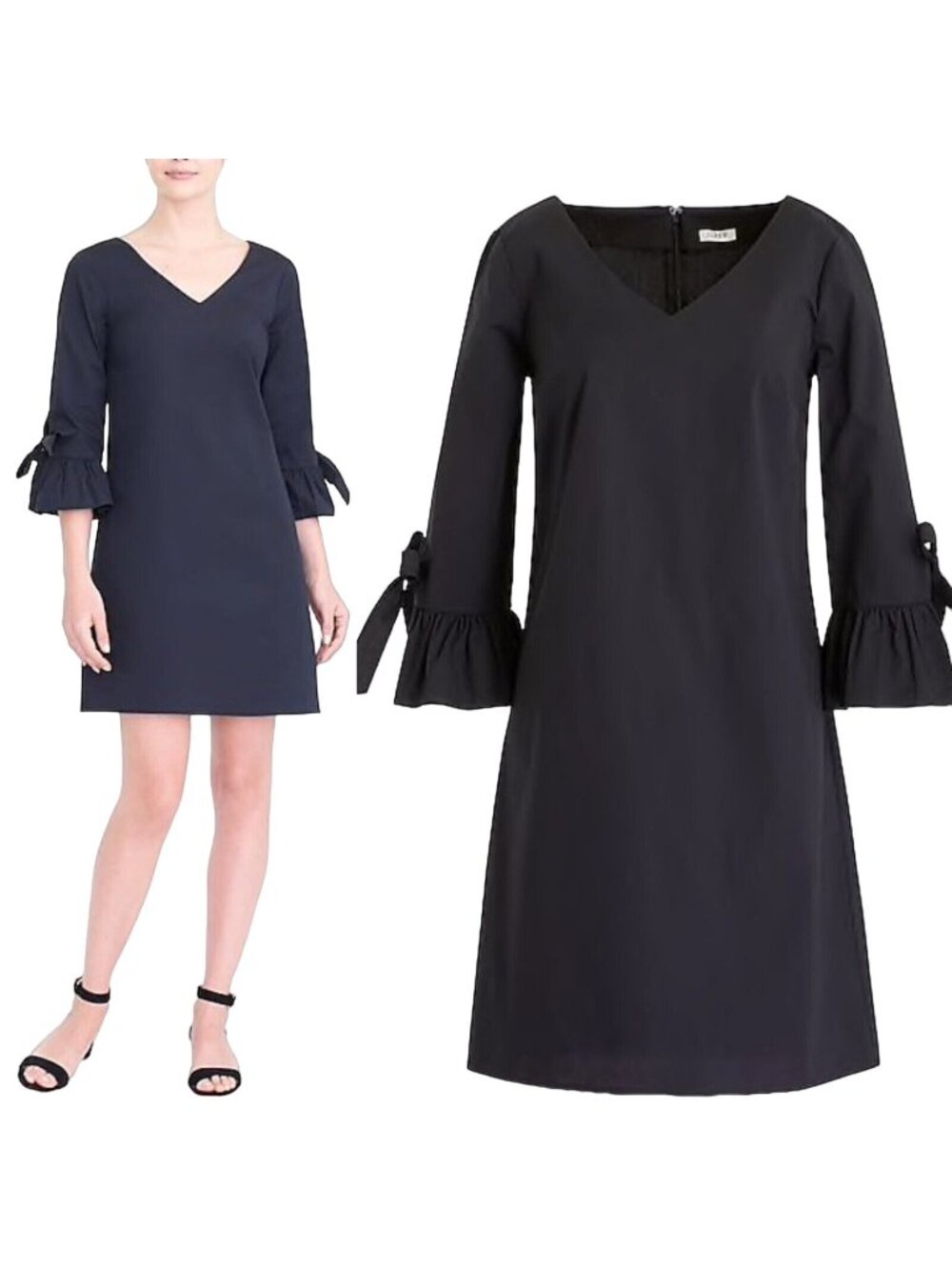 J. Crew 3/4 Bell Sleeve Mini Flare Shift Dress  - Women's SIZE 4
